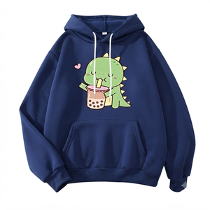 Sudadera Rosa para Mujer Ostriya Intl con Estampado de Dinosaurio, Logotipo Frontal, Corte Regular, Tejido de Punto, 100% Algodón, Bordado con Transferencia Térmica - Product Image 1
