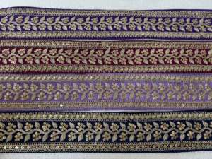 Encaje Floral Bordado Multicolor Ecológico Brillante de 1.75 Pulgadas de Ancho, Adorno de Flores para Saree, Estilo Sabyasachi, Vestido de Novia Vintage - Product Image 4