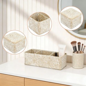 Seagrass <b>basket</b> divided into 3 compartments Handmade <b>Storage</b> <b>Basket</b> Wholesale eco-friendly Made in Vietnam - Product Image 6