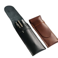Étui à stylos en cuir véritable fait main Fountain, porte-crayons personnalisé, étui à stylos gaufré, accessoires de bureau pour hommes, cadeau, utilisation UV/numérique