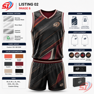 Camiseta de Baloncesto al por Mayor con Logotipo Personalizado, Malla Transpirable Sublimada, Camiseta Deportiva para Equipo, Color Grafito Ember Velocity - Product Image 4