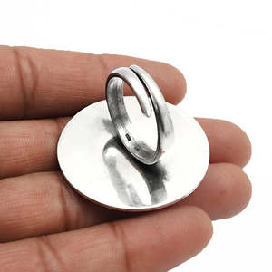 Sophisticated IGI Certified 925 Sterling <b>Silver</b> <b>Ring</b> Handcrafted Brilliant Round Cut Turquoise Gemstone <b>Adjustable</b> Boho <b>Rings</b> - Product Image 2