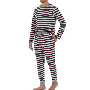 <b>Men's</b> Fashion New Spring Long-Sleeved Tops Cotton <b>Pajamas</b> <b>Set</b> Casual Comfort Simple Sleepwear for Hotel for Lounge Summer Front - Product Image 1