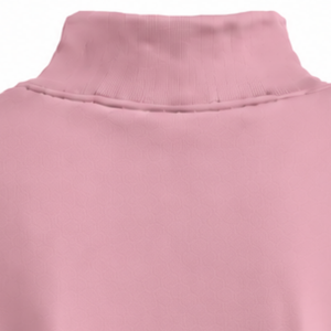 Blush Pink Women Turtleneck Sweatshirt Long Sleeve <b>Pullover</b> Loose Fit Fleece High Neck Casual Winter Streetwear Fashion <b>Jumper</b> - Product Image 4