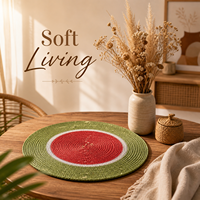 Set de table rond en jonc de mer 100% naturel, écologique, fait main, tressé, article de décoration pour la salle à manger, qualité export en gros, fournisseur indien