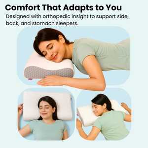 Modern Memory Foam Cervical <b>Pillow</b> with Supportive Contour Adjustable Height <b>Neck</b> <b>Support</b> for Back/Side Sleepers (Washable) - Product Image 3