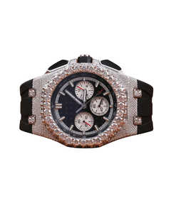 Montre personnalisée de haute qualité en moissanite, chronographe à quartz, bracelet en acier inoxydable, cadran en cristal saphir, étanche 10 bars - Product Image 1