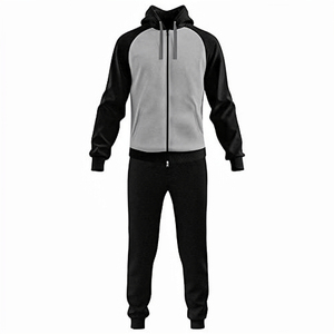 Men's Casual Color Blocking Tracksuit <b>Hoodie</b> With Full <b>Zip</b> And Side <b>Pockets</b> Breathable Polyester Cotton Jogger Set Autumn Wear - Product Image 1