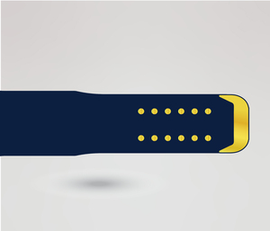 Ceinture de sport en cuir Huzaim Elite Sports HES303 Championship avec boucle à clous dorés bleu foncé - Product Image 5
