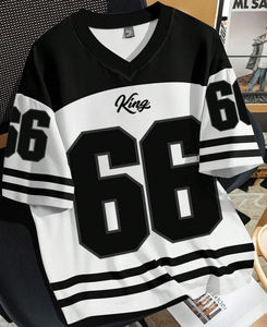 Camiseta Deportiva de Manga Corta para Hombre, Talla Grande, Transpirable, Antipilling, con Estampado Digital en la Parte Delantera # Diseño de 66 rayas verdes y blancas - Product Image 3