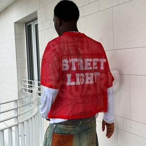 เสื้อยืดตาข่ายทรงสลิมฟิตสำหรับผู้ชาย ผลิตจากโรงงาน ราคาถูก ยืดหยุ่น แห้งเร็ว เหมาะสำหรับเล่นกีฬา - Product Image 5