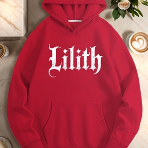 Sweats à capuche décontractés pour femmes avec texte Lilith de style gothique - Product Image 1