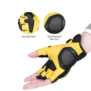 Guantes de Motocicleta sin Dedos de Cuero, Protección Completa, Antideslizantes, Acolchados, para Ciclismo, Gimnasio, Diseño Personalizado - Product Image 2