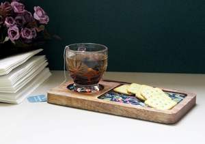 Plateau de service imprimé en bois de manguier Nature's Tweet pour la décoration, plateau décoratif pour le thé et le café, idéal pour les hôtels et les cafés - Product Image 2