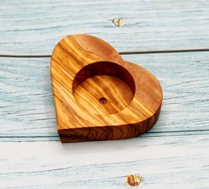Handmade Heart Shape Wooden Tea Light Holder Digital Printing Natural Wood <b>Candle</b> Stand Home Decoration Valentine's Day Gift - Product Image 5