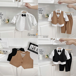 Haute qualité garçons ensembles formels Gentleman Style 5 pièces bébé costume vêtements ensemble pour enfants garçons anniversaire fête de mariage Performance - Product Image 2