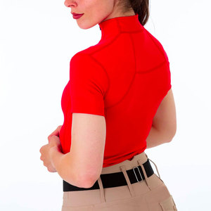 Combinaison de compression tricotée rouge pour femme, longue, respirante, anti-transpiration, en Spandex et Polyester, taille haute, séchage rapide - Product Image 1