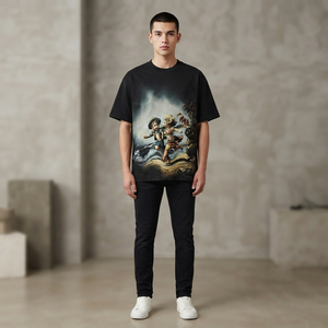 Camiseta con estampado gráfico personalizado, nueva tendencia, estilo vintage, manga corta, 100% algodón jersey, para un uso cómodo unisex. - Product Image 5
