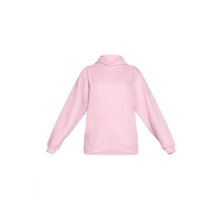 Vente en gros de sweat à capuche femme personnalisé pull uni rose clair sweat polaire haut à capuche surdimensionné parfait pour un usage quotidien en hiver - Product Image 1