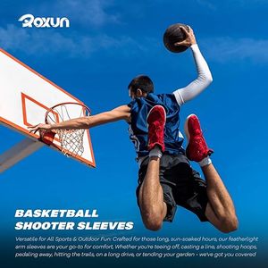 Roxun Thin Polyester Arm Sleeves for Unisex Basketball UV Protection UPF 50 - Product Image 6