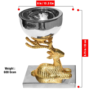 Bol décoratif en or en forme de cerf pour servir des fruits secs, centre de table de luxe pour la décoration de la maison et des mariages - Product Image 2