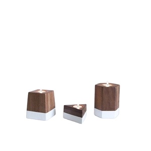 เชิงเทียนไม้ทีไลท์แบบโมเดิร์นเรียบง่ายเชิงเทียนไม้สำหรับตกแต่งบ้านการตกแต่งห้องนั่งเล่น - Product Image 1