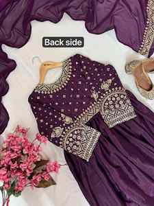 Elegante Vestido Anarkali Étnico de Diseñador con Dupatta, Recién Lanzado, Talla Grande, Traje de Novia para Bodas, Fiestas y Celebraciones Festivas - Product Image 3