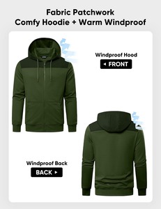Sweat-shirt à capuche vert pour homme, coupe classique, décontracté, pour l'automne, avec poche, en tissu French Terry - Product Image 5