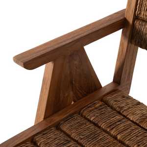 Chaise de salle à manger en teck massif de qualité supérieure, assise et dossier en corde tressée à la main, écologique, imperméable, moderne, durable, pour l'intérieur et l'extérieur - Product Image 5