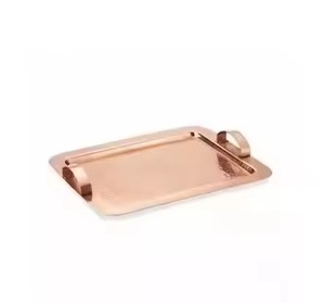 Elegant <b>Copper</b> Serving Tray Classic Metal Platter for Serving Food Drinks Tea Coffee in Home Kitchen Hotel and Dining <b>Table</b> - Product Image 3