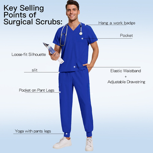 Tenues médicales pour femmes à manches courtes avec logo personnalisé, ensembles d'uniformes extensibles et respirants pour infirmières, blouses pour femmes, vêtements d'hôpital pour médecins - Product Image 5