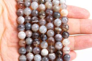 Cuentas de Ágata de Botsuana de 7-8 mm, Piedras Preciosas Naturales Genuinas, Medio Hilo de Cuentas Sueltas Redondas Microfacetadas, Lote a Granel - Product Image 3