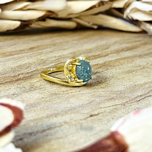 Fashionable <b>Moss</b> <b>Agate</b> <b>Ring</b> Dainty Brass Jewelry for Women 18k Gold Plated Minimalist Wave Swirl <b>Ring</b> for Wholesale/OEM/ODM - Product Image 3