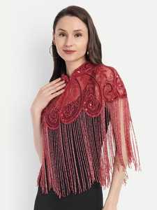 YouLaPan Chal de novia largo y sencillo para adultos, accesorios de boda, chifón suave con cuentas y pasadores fijos, para mujer, festival, escenario, pasarela - Product Image 3