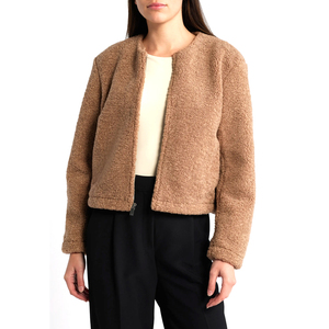 <b>Women</b> Oversized Sherpa Fleece <b>Jacket</b> Full Zip <b>Teddy</b> Coat Winter Casual Streetwear Custom OEM Wholesale Factory - Product Image 1