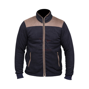 Vestes polaires de chasse Safari bleu foncé à fermeture éclair intégrale, avec panneau contrastant aux épaules et poches latérales, pour homme, hiver, pour activités de plein air - Product Image 1