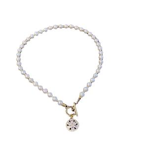 สร้อยคอไข่มุกน้ำจืด 6-7 มม. ดีไซน์หรูหรา สายคล้องคอแบบหัวเข็มขัด OT  ความยาว 40 ซม.  ลดราคา - Product Image 5