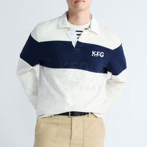 เสื้อรักบี้ชายแบบสั่งทำคุณภาพสูง MOQ ต่ำ ปักลายได้ตามต้องการ แขนยาว ผ้าถักย้อมสีเรียบ ระบายอากาศได้ดี เหมาะสำหรับชุดทีมโรงเรียน - Product Image 3