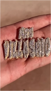 Colgante de Letra 3D Personalizado con Nombre en Oro Sólido y Plata 925, con Moissanita D VVS, Estilo Hip Hop, para Hombre y Mujer - Product Image 2