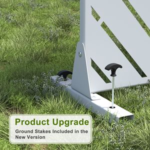 Bianco 72 \ "H X 47 \" W divisorio in metallo Freestanding per interni esterni Set di recinzione con schermo di Privacy per Patio giardino - Product Image 5