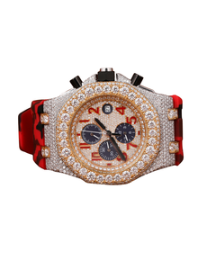 นาฬิกาเพชรทรงกลมเต็มหน้าปัดสีขาว Glamorous Moissanite สำหรับผู้ชาย เหมาะสำหรับเป็นของขวัญ มีจำหน่ายในราคาที่เข้าถึงได้ - Product Image 1