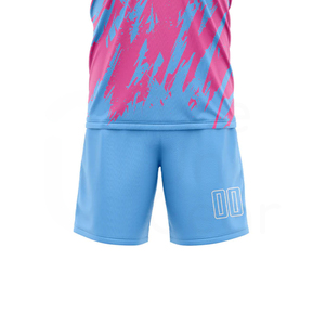 Conjunto de Camisetas de Fútbol Personalizadas, Color Rosa y Azul, Impresión Sublimada, Secado Rápido, Poliéster, Uniformes Deportivos Unisex para Adultos - Product Image 5