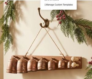 Campana de Viento Colgante de Bronce Antiguo, Decoración Navideña, Forma Rectangular, Técnica de Fundición, Artesanía en Metal - Product Image 1