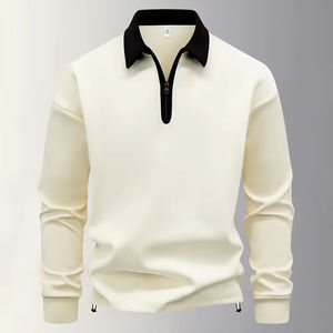 Sudadera de Invierno con Cuello de Media Cremallera, Nueva, Elegante y de Alta Calidad para Hombre, 100% Algodón, Manga Larga, Color Sólido, Ecológica y Resistente al Viento - Product Image 1