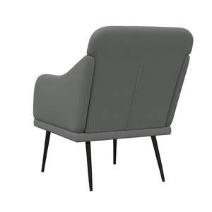 Fauteuil moyen en tissu gris foncé 100% polyester, chaise de salon avec structure en métal et contreplaqué - Product Image 5