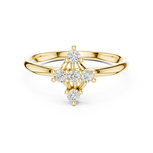 Anillo de oro macizo de 14k para mujer con diamante de corte redondo, simple, clásico y minimalista, para regalo, compromiso, aniversario, boda. - Product Image 1