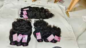 Extensions de cheveux naturels indiens Remy noirs et bruns, double trame, qualité 12A, non traités, cuticules alignées, prêts à la permanente - Product Image 4