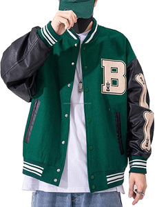 Vêtements assortis pour couples, veste universitaire en velours côtelé marron et beige, patch en chenille, veste bomber de baseball unisexe - Product Image 4