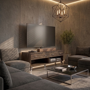 Modern 2636 Extra Wide TV Stand 2-<b>Drawer</b> Open Storage Shelves Living Room Entertainment Center Media Console <b>Unit</b> - Product Image 1