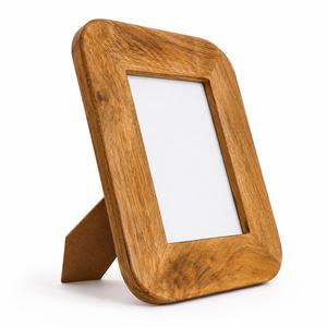 Cadre photo moderne en bois naturel, forme ovale, design à rayures diagonales, affichage vertical sur table, cadre photo personnalisé - Product Image 4